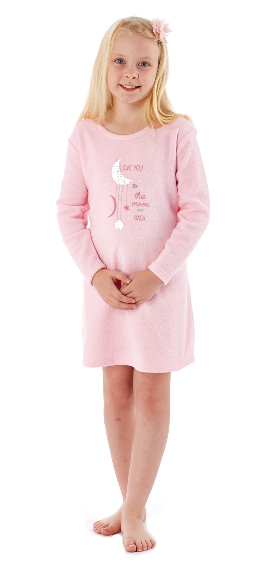 Girls Fleece Nightdress Warm Winter Nightie Pyjamas Xmas Pjs Size UK 7